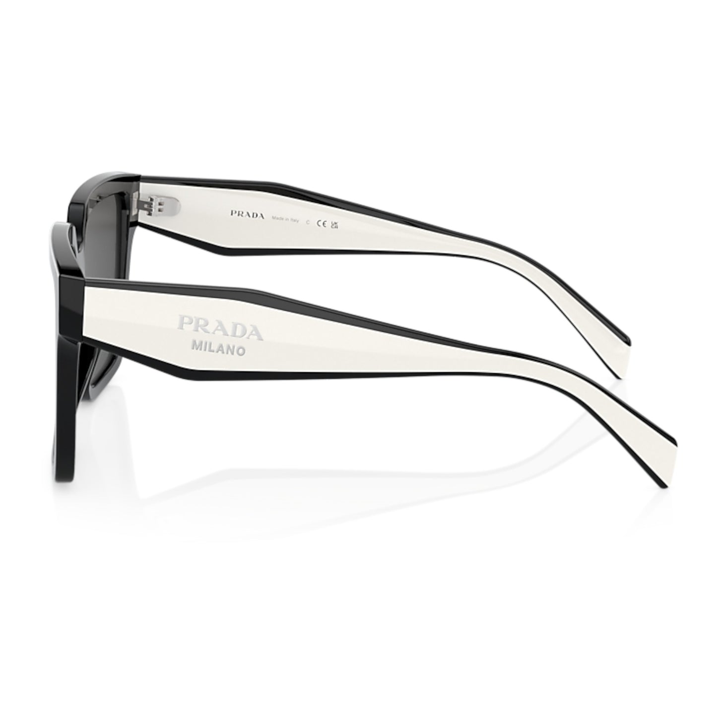 Women Prada Pr 24Zs 1Ab5s0 Black Square Dark Grey Sunglasses