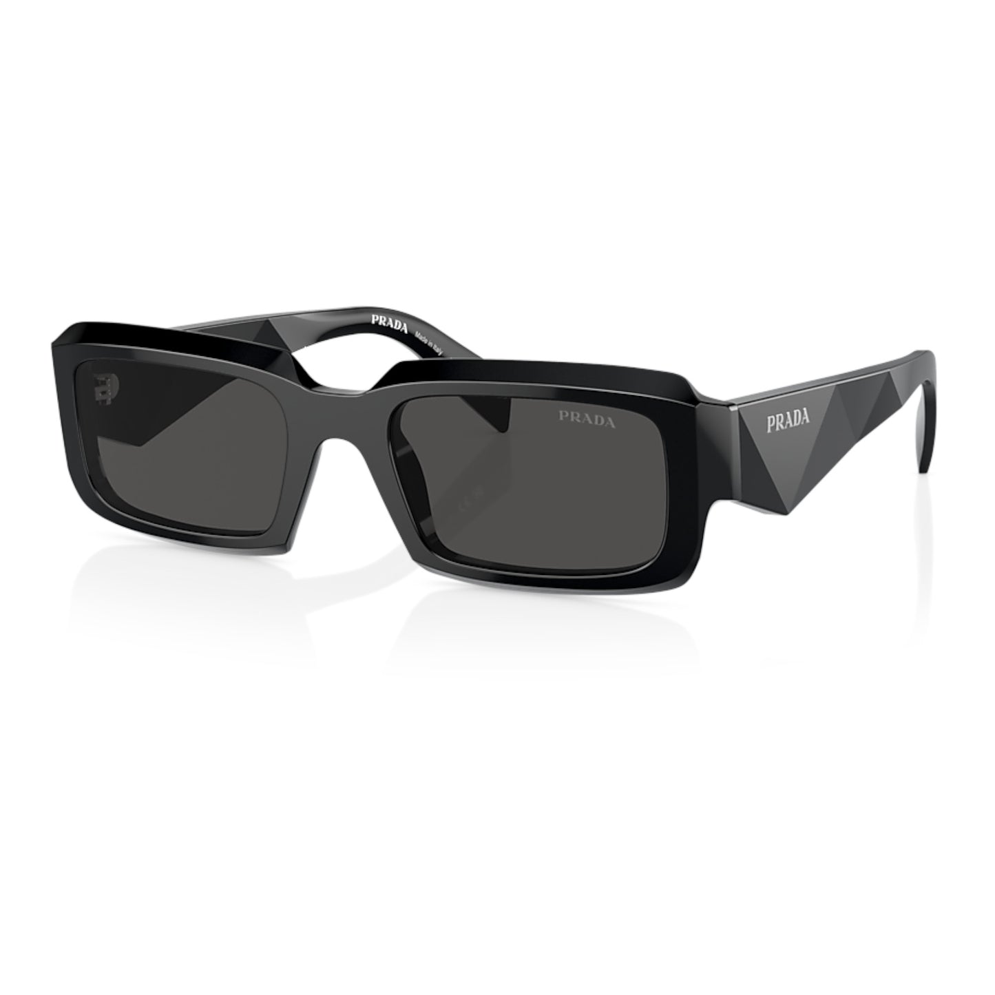 Men Prada Pr 27Zs 16K08z Black Irregular Dark Grey Sunglasses