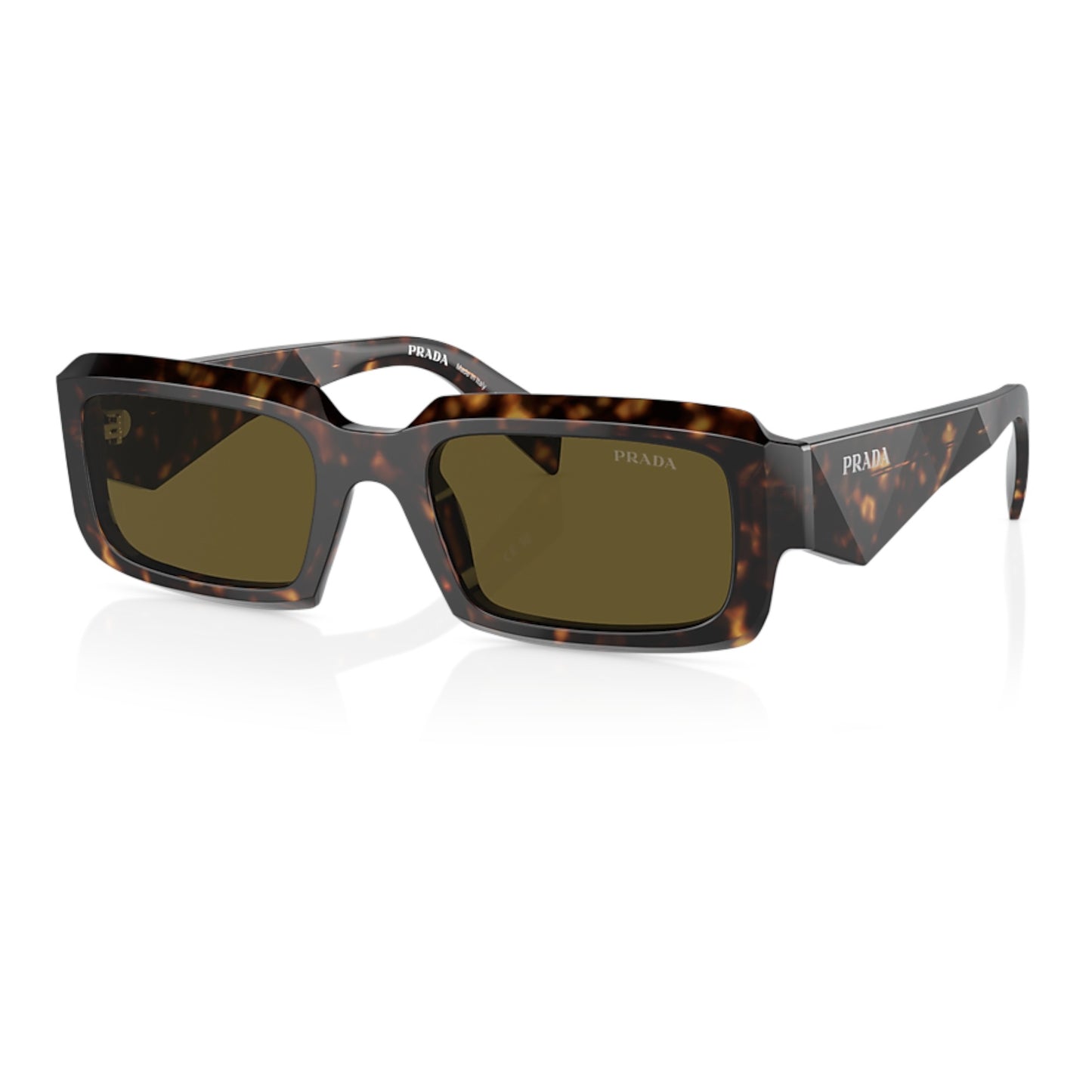 Men Prada Pr 27Zs 19J09z Tortoise Irregular Dark Brown Sunglasses
