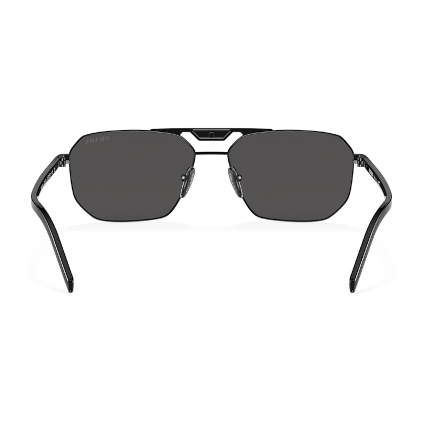 Men Prada Pr 58Ys 1Ab5s0 Black Rectangle Dark Grey Sunglasses
