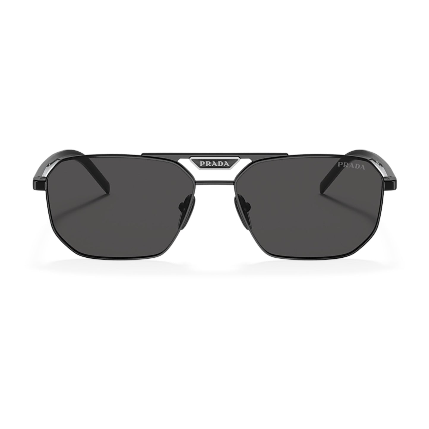Men Prada Pr 58Ys 1Ab5s0 Black Rectangle Dark Grey Sunglasses