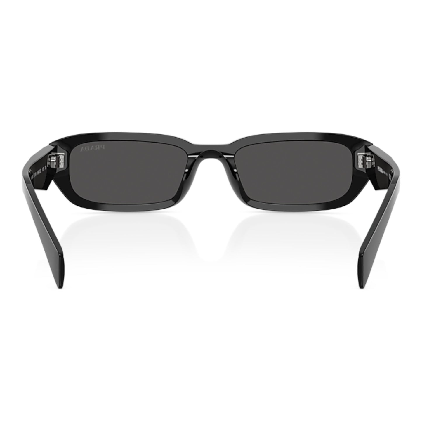 Women Prada Pr B06s 16K08z Black Rectangle Dark Grey Sunglasses
