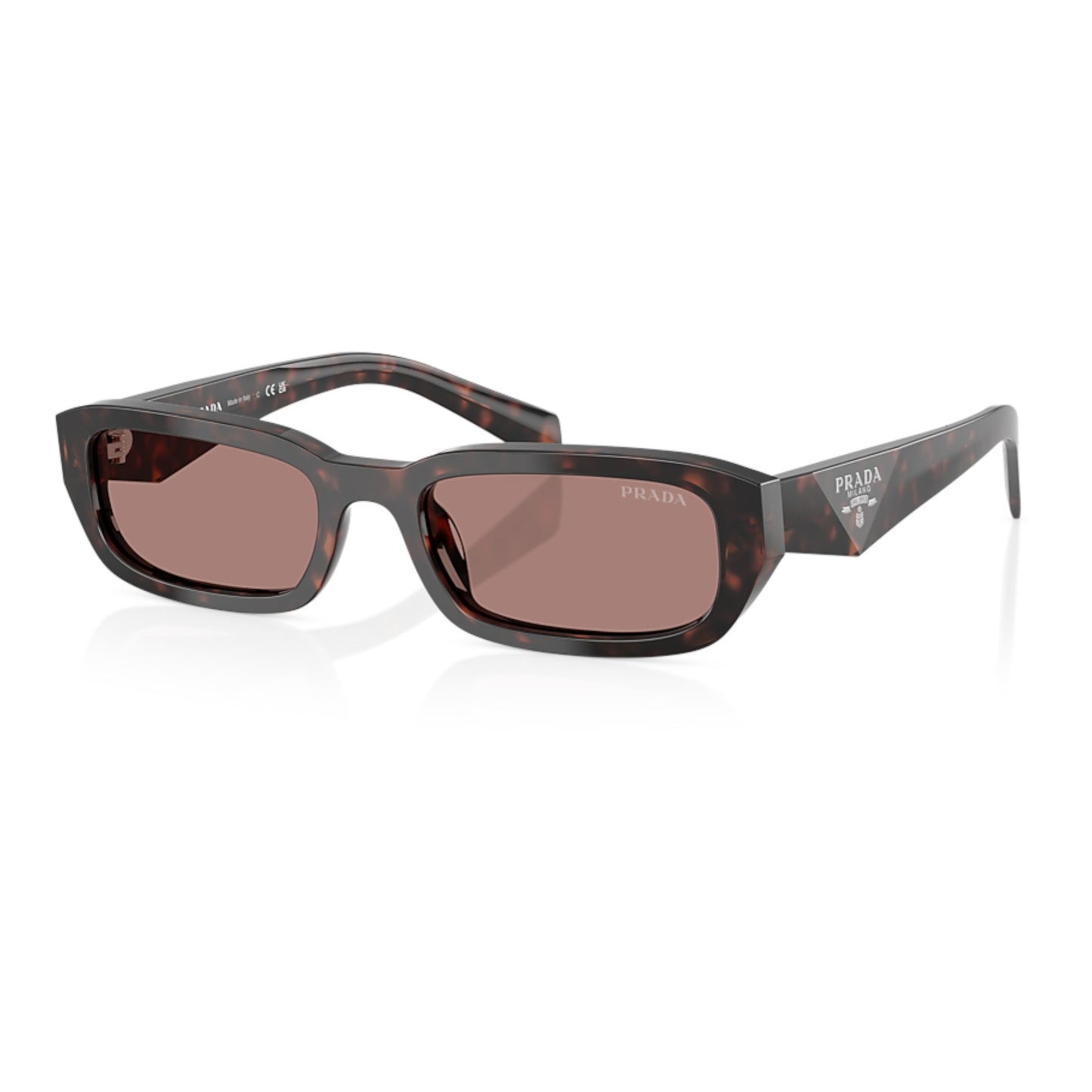 Women Prada Pr B06s 17N60b Tortoise Rectangle Light Brown Sunglasses