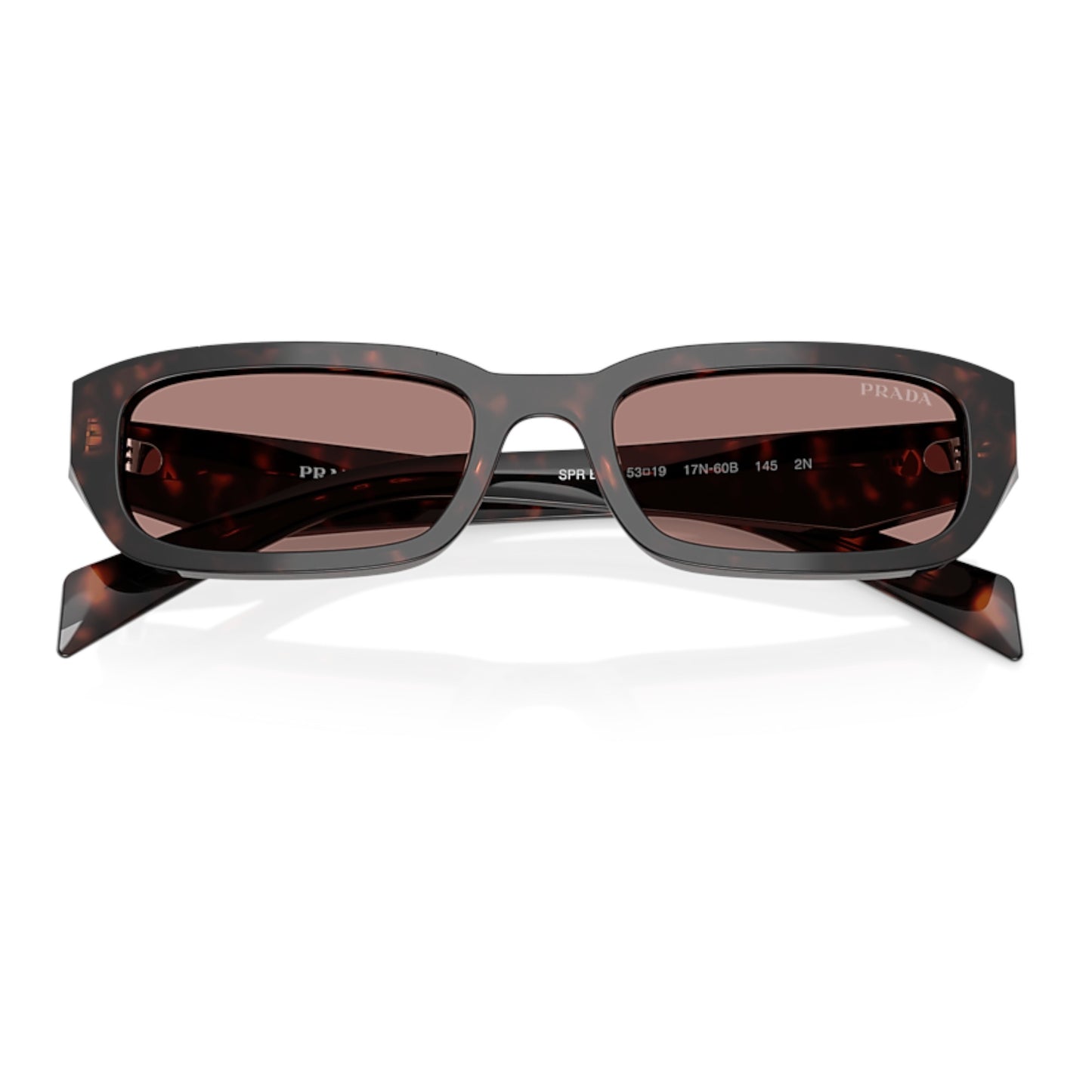Women Prada Pr B06s 17N60b Tortoise Rectangle Light Brown Sunglasses