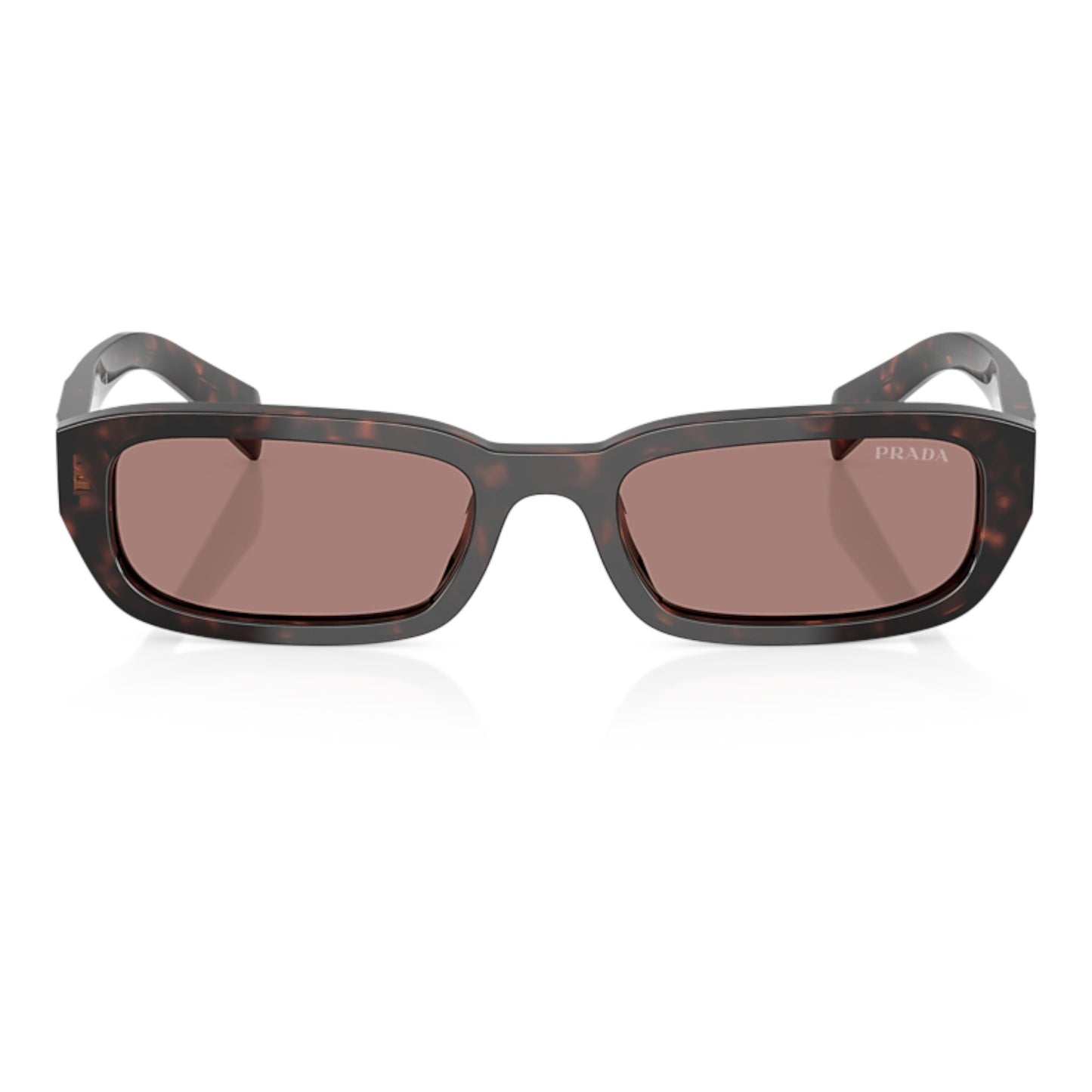 Women Prada Pr B06s 17N60b Tortoise Rectangle Light Brown Sunglasses