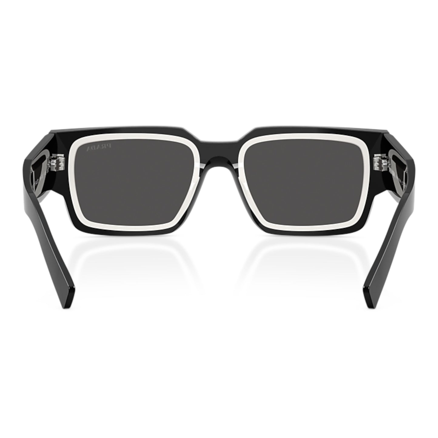 Men Prada Pr B17s 16K08z Black Rectangle Dark Grey Sunglasses