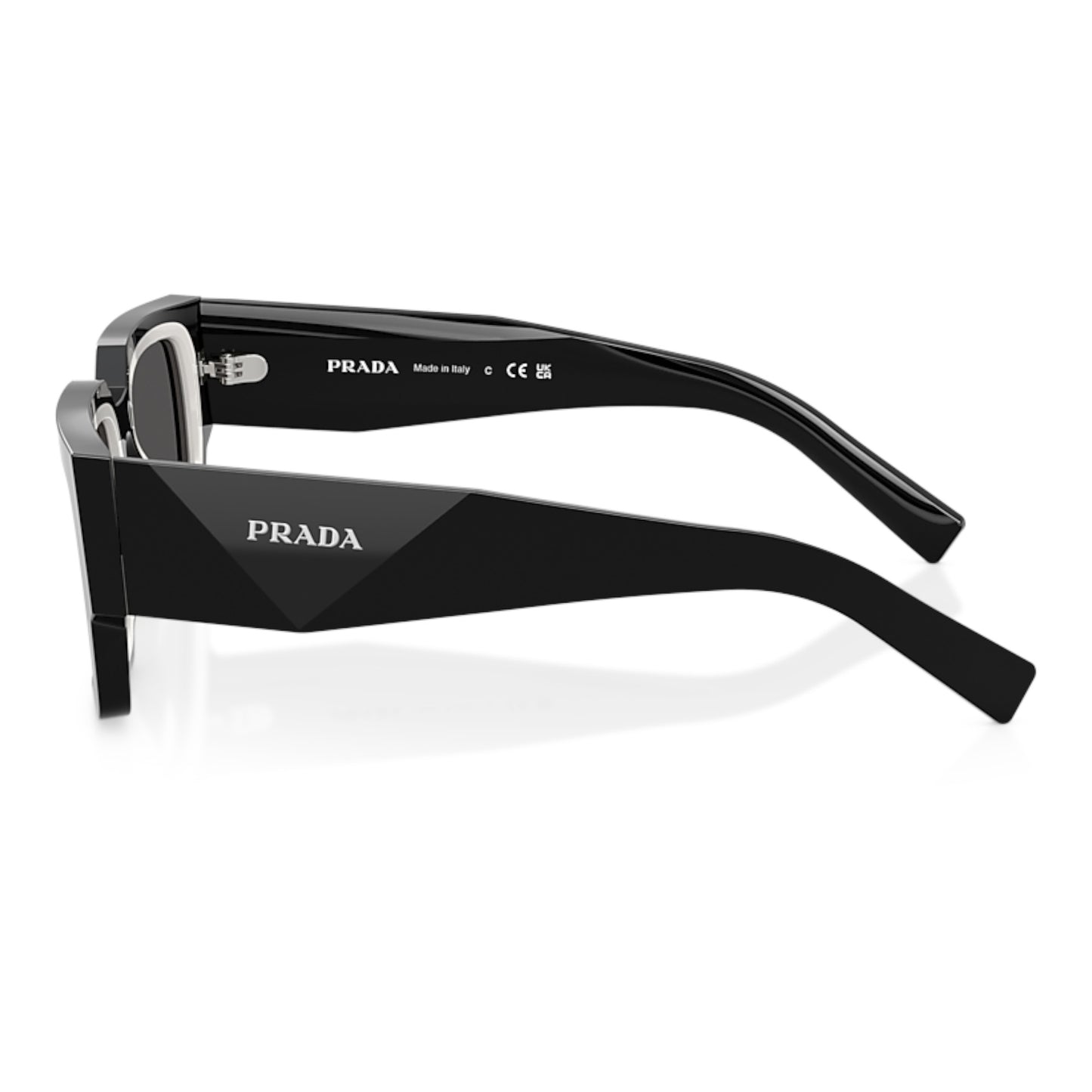 Men Prada Pr B17s 16K08z Black Rectangle Dark Grey Sunglasses