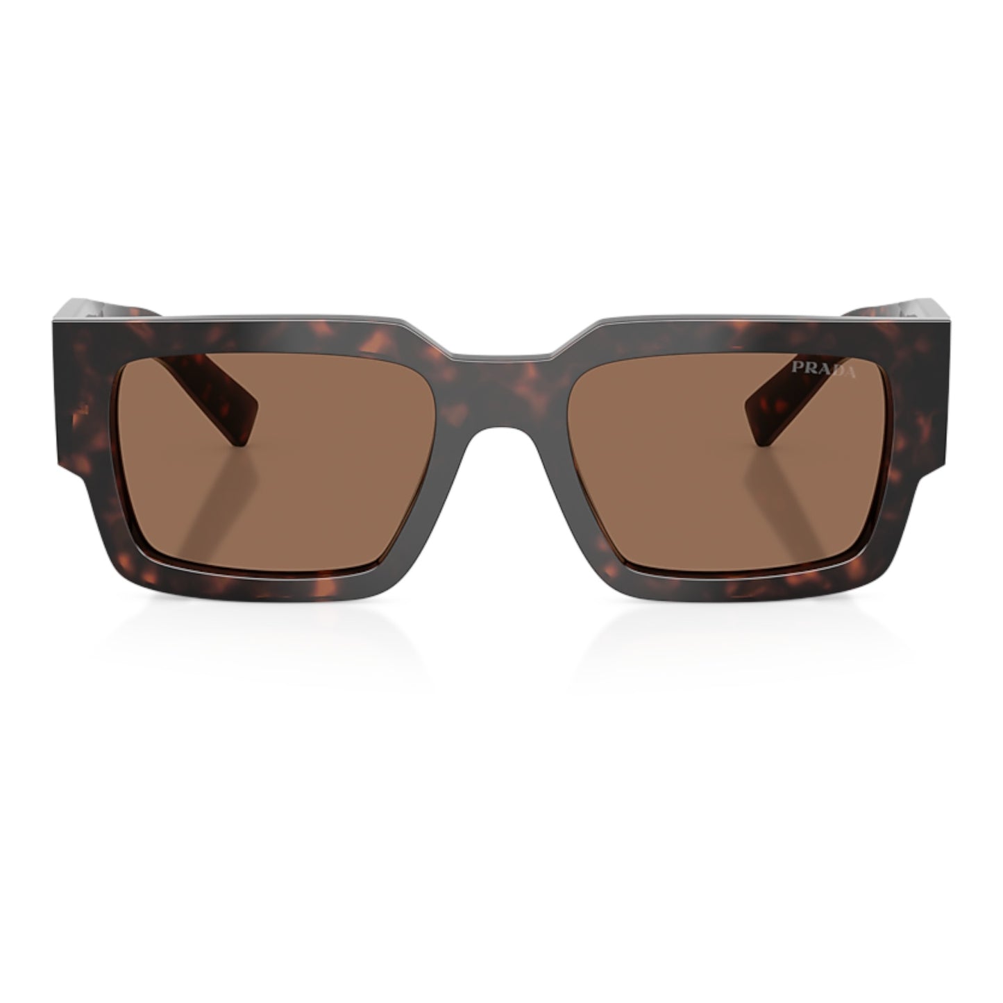 Men Prada Pr B17s 17N06b Tortoise Rectangle Dark Brown Sunglasses
