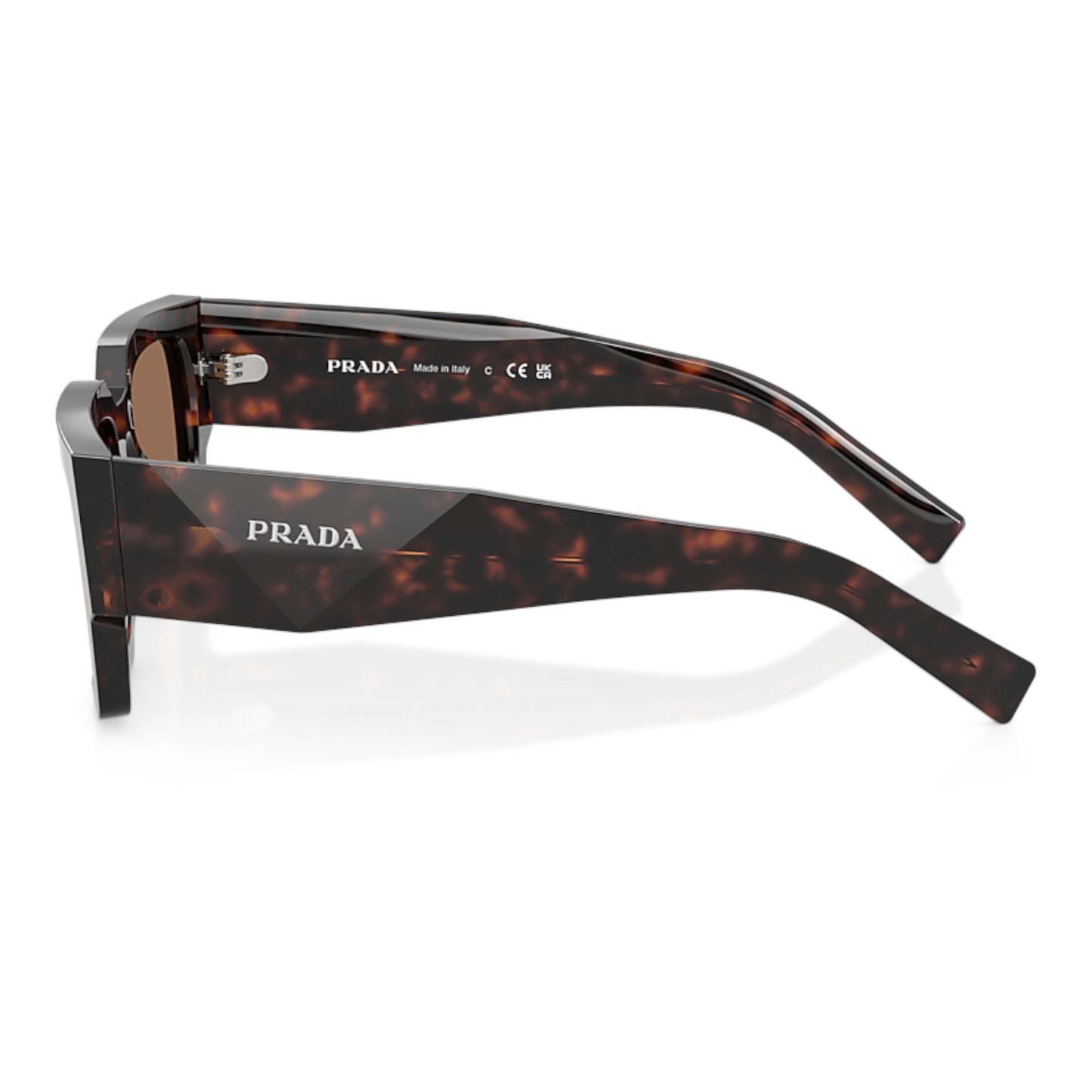 Men Prada Pr B17s 17N06b Tortoise Rectangle Dark Brown Sunglasses