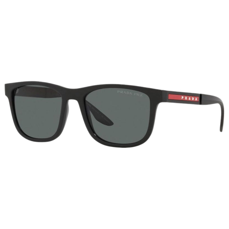 Mens Polarised Prada Linea Rossa Sunglasses Ps04xs Rubber Black/ Grey Sunnies