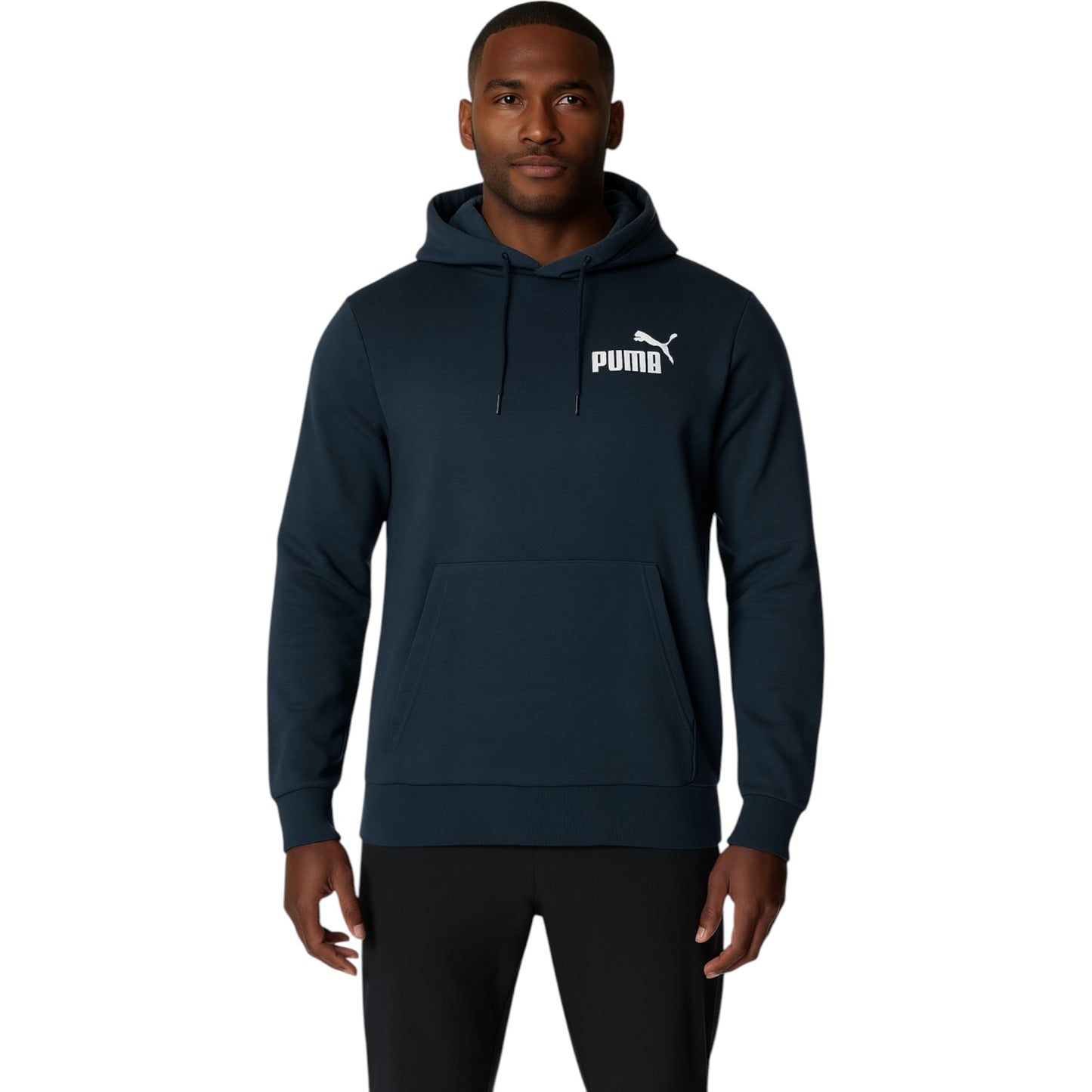 Mens Puma Essentials Small Logo Hoodie Navy