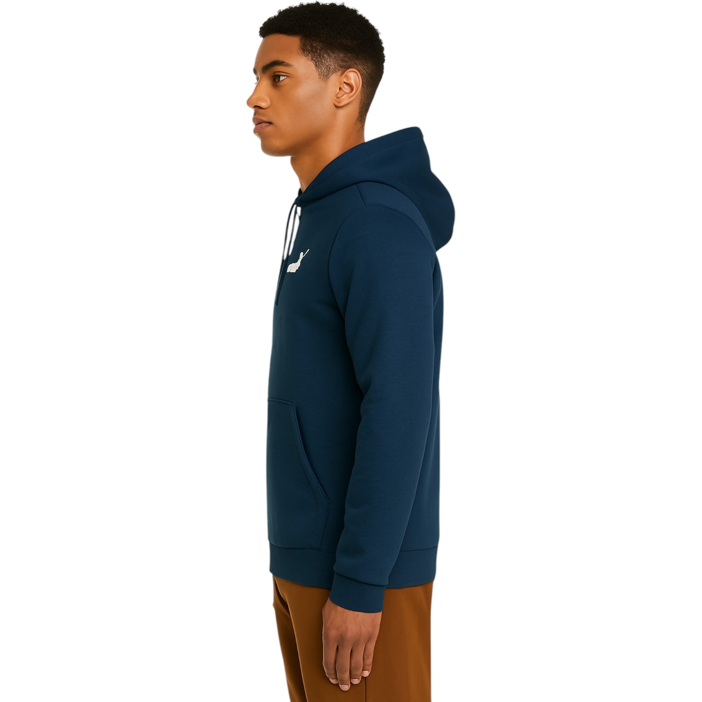 Mens Puma Essentials Small Logo Hoodie Navy