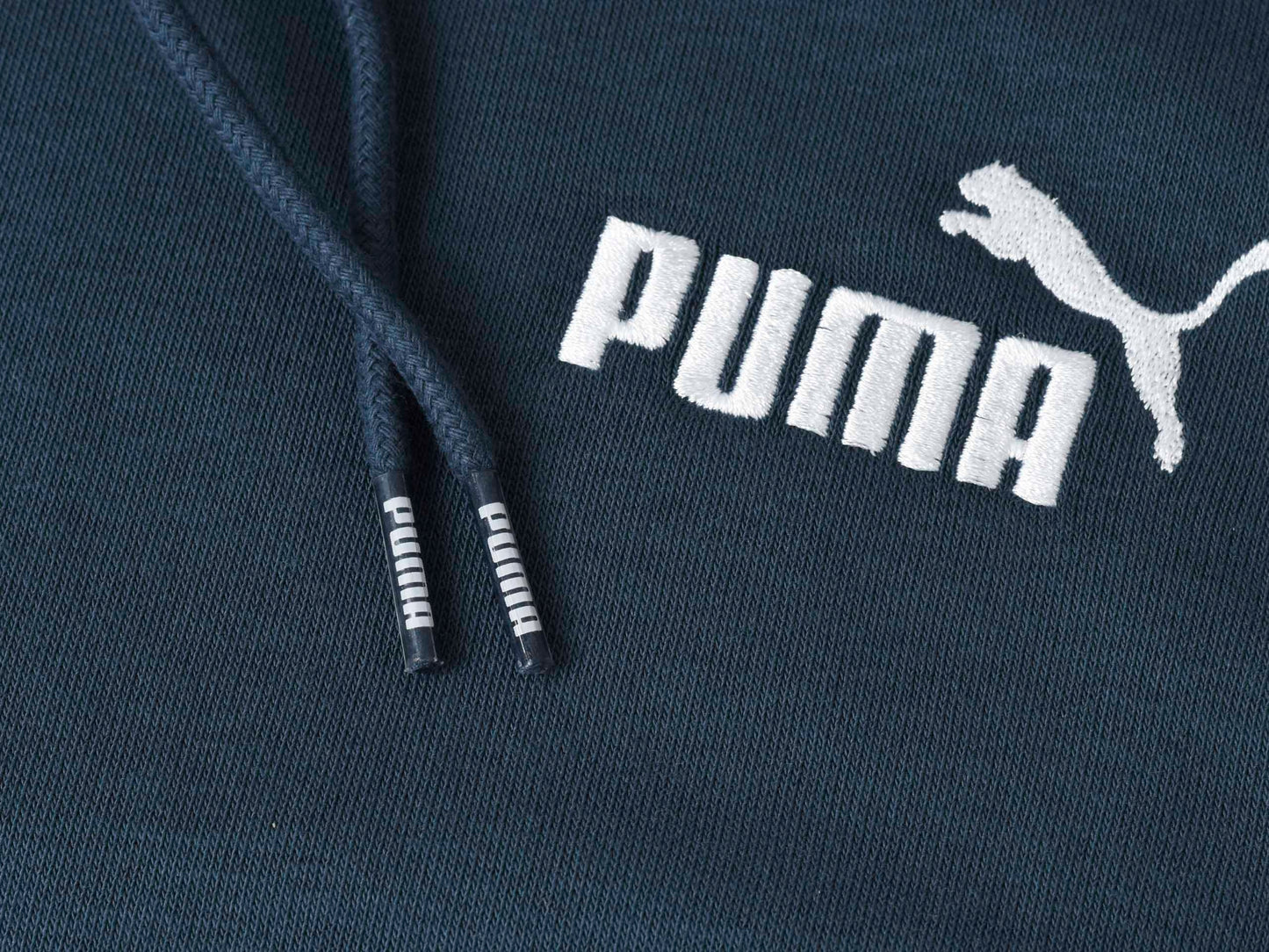Mens Puma Essentials Small Logo Hoodie Navy