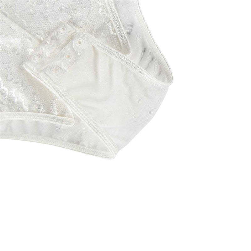 Womens Lace Lingerie Classy White Bodysuit Full Set