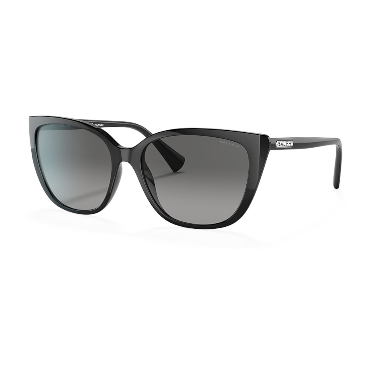 Women Ralph Ra5274 5001T3 Black Butterfly Polarized Gradient Grey Sunglasses