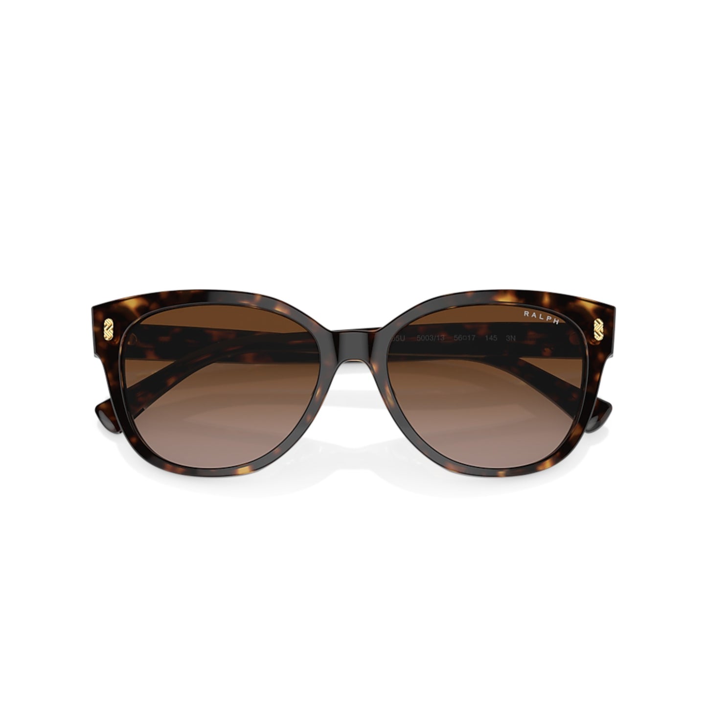 Women Ralph Ra5305u 500313 Black Cat Eye Gradient Brown Sunglasses
