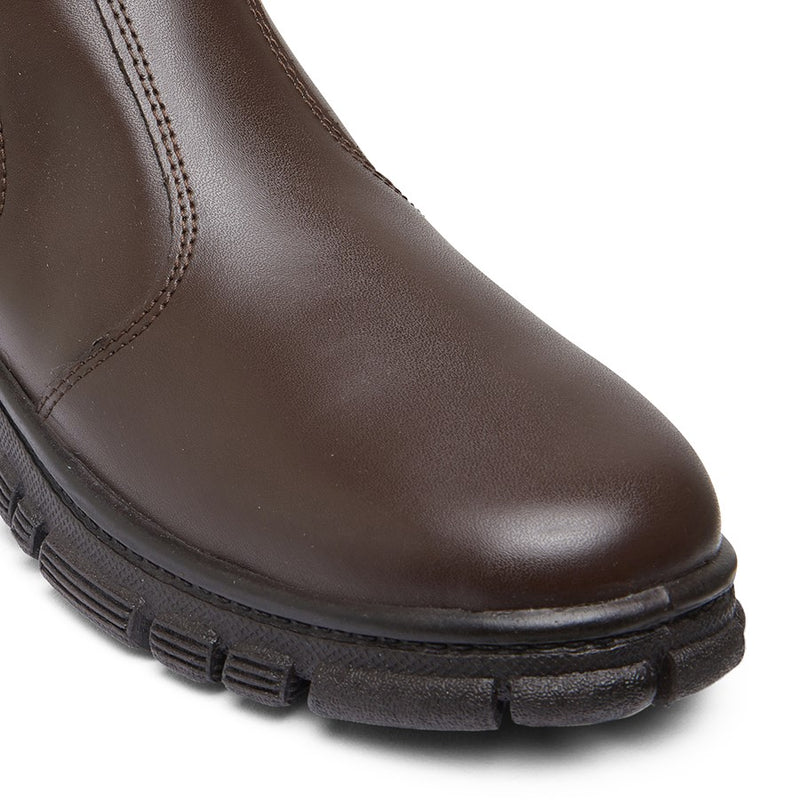 New Grosby Ranch Junior Boys Boots Brown School Leather Slip On Shoes