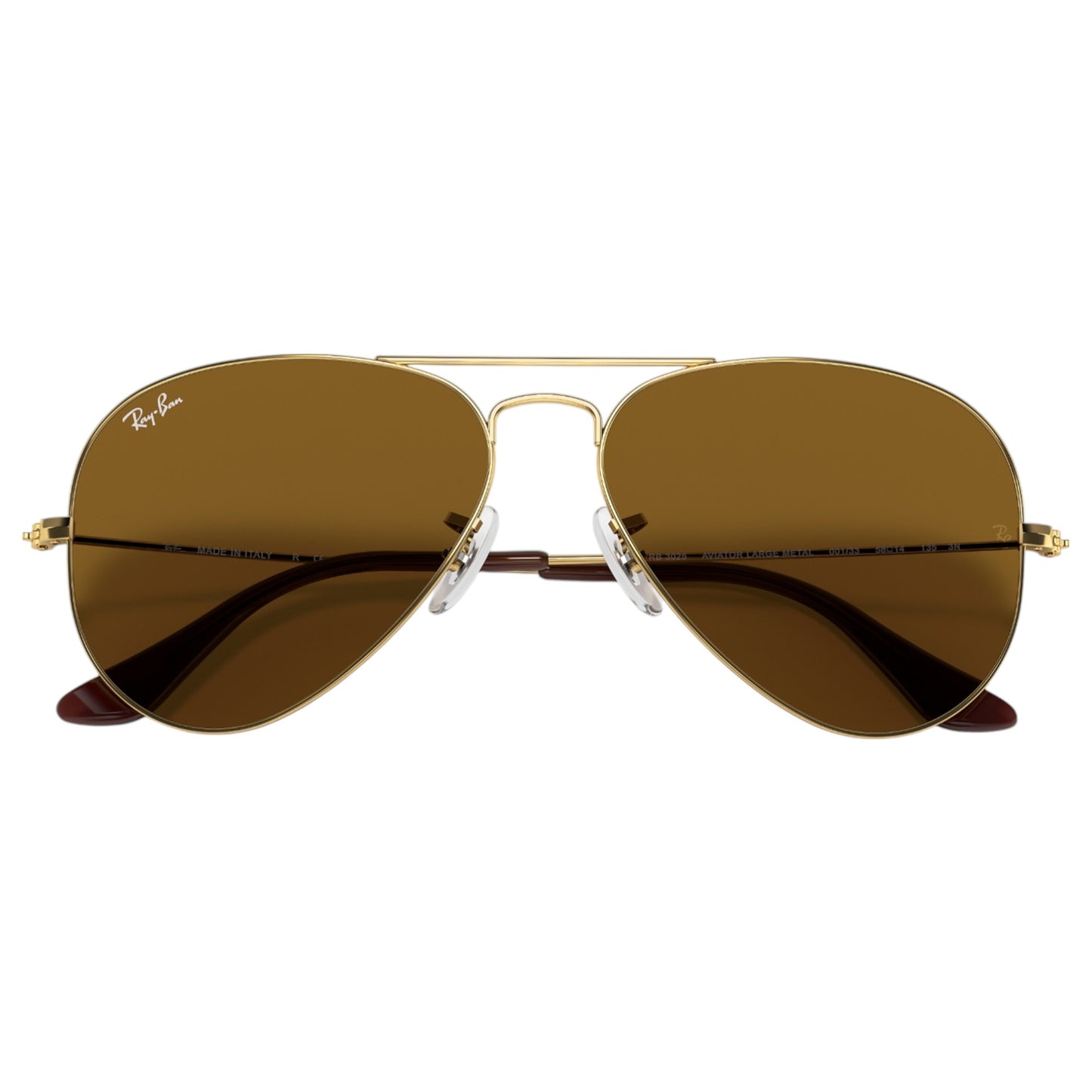 Mens Ray-Ban Aviator RB3025 Sunglasses Polished Gold/ Brown