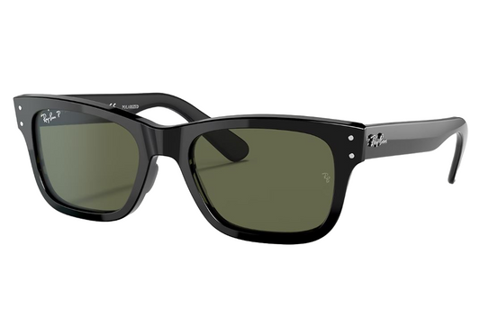 Mens Ray-Ban Burbank RB2283 Polarized Sunglasses Polished Black/ Green