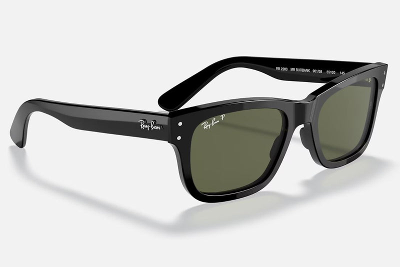Mens Ray Ban Polarised Sunglasses Rb2283 Burbank Polished Black/Green Sunnies- M