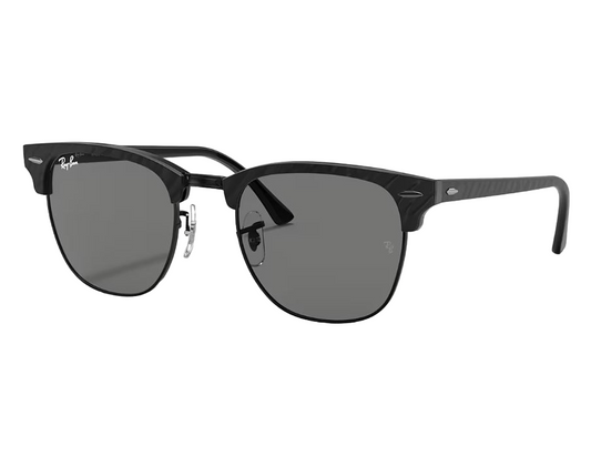 Mens Ray-Ban Clubmaster RB3016 Sunglasses Polished Black/ Dark Grey