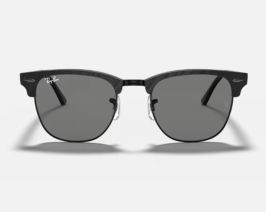 Mens Ray-Ban Clubmaster RB3016 Sunglasses Polished Black/ Dark Grey