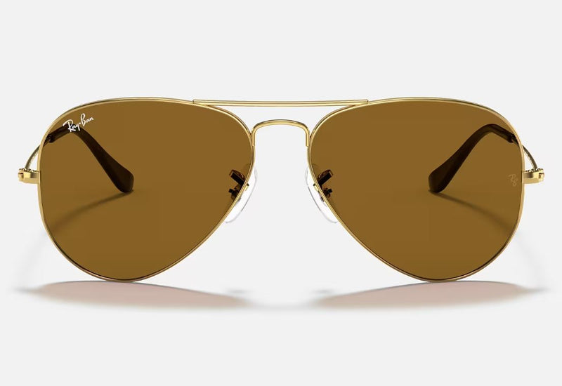 Mens Ray Ban Sunglasses Rb3025 Aviator Classic Polished Gold/Brown Sunnies - Xl