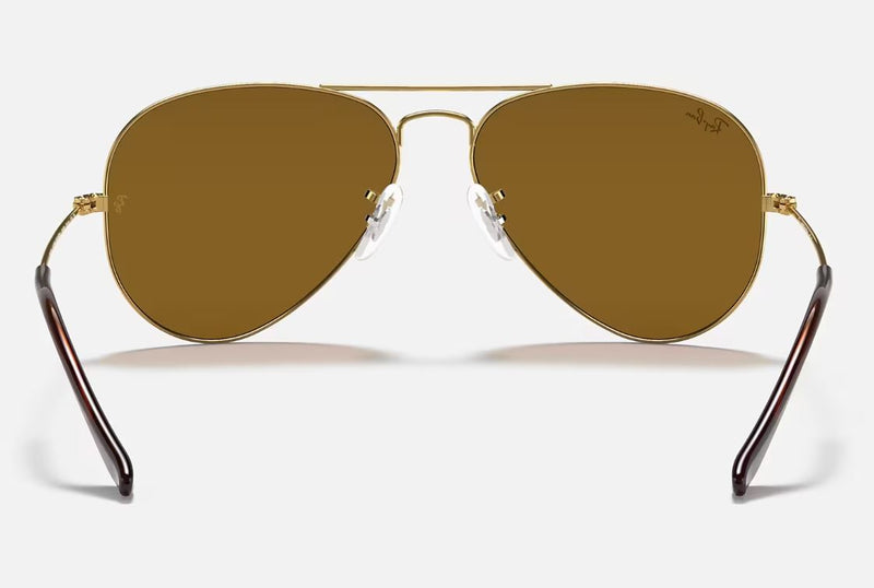 Mens Ray Ban Sunglasses Rb3025 Aviator Classic Polished Gold/Brown Sunnies - Xl