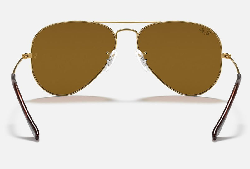 Mens Ray Ban Sunglasses Rb3025 Aviator Classic Polished Gold/Brown Sunnies - M