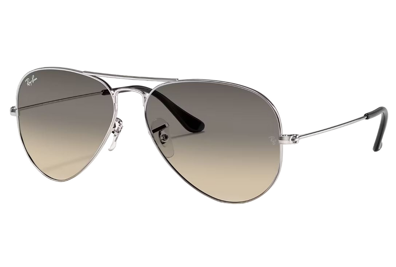 Mens Ray Ban Sunglasses Rb3025 Aviator Gradient Silver/ Light Grey Sunnies - M