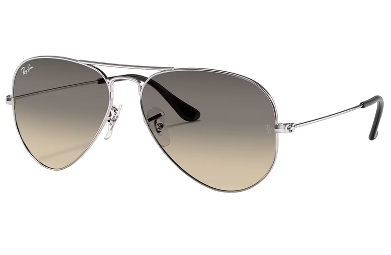 Mens Ray Ban Sunglasses Rb3025 Aviator Gradient Sliver/ Light Grey Sunnies - Xl