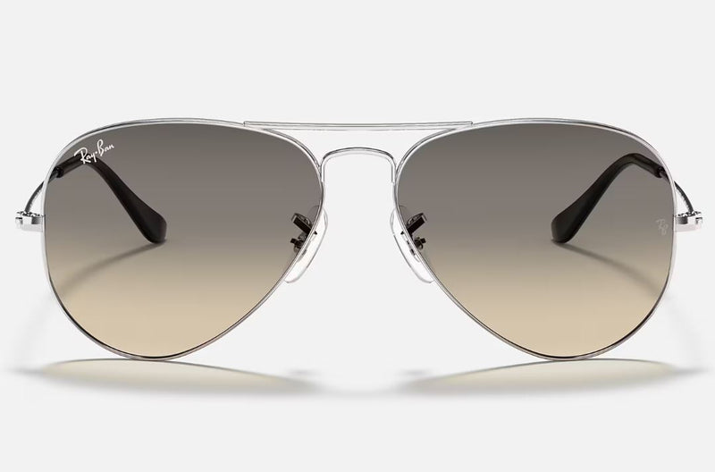 Mens Ray Ban Sunglasses Rb3025 Aviator Gradient Sliver/ Light Grey Sunnies - Xl