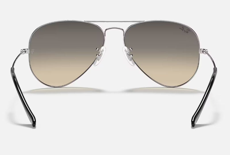 Mens Ray Ban Sunglasses Rb3025 Aviator Gradient Silver/ Light Grey Sunnies - M