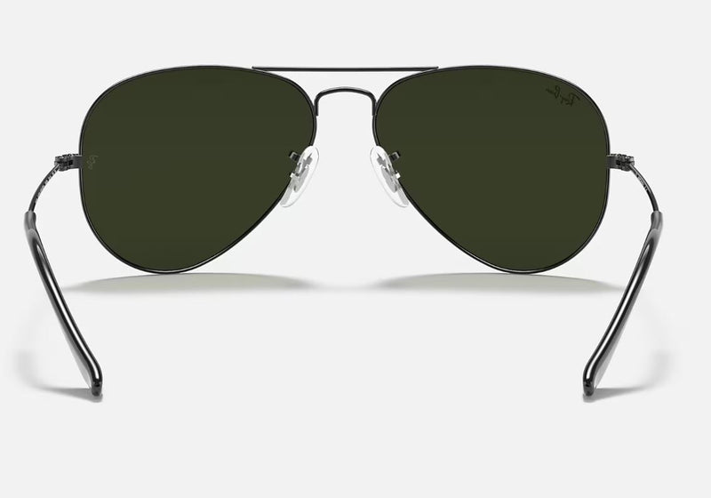 Mens Ray Ban Sunglasses Rb3025 Aviator Classic Polished Gunmetal/ Green Sunnies