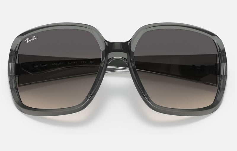 Womens Ray Ban Sunglasses Rb4347 Powderhorn Transparent Grey/ Dark Grey Sunnies