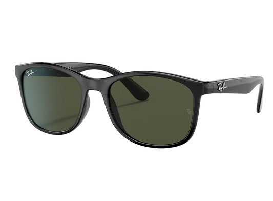 Mens Ray-Ban RB4374 Sunglasses Polished Black/ Green