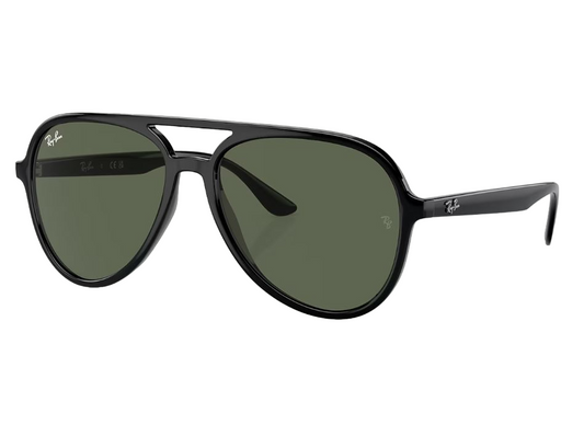 Mens Ray-Ban RB4376 Sunglasses Polished Black/ Dark Green