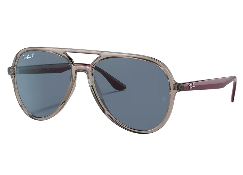 Unisex Ray Ban Sunglasses Polarised Rb4376 Transparent Grey/ Blue Sunnies