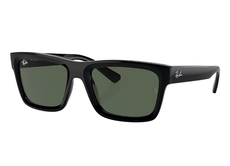 Unisex Ray Ban Sunglasses Rb4396 Warren Bio-Based Black/ Dark Green Sunnies - M