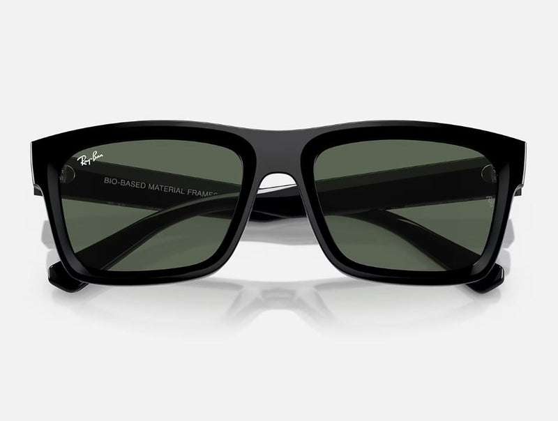 Unisex Ray Ban Sunglasses Rb4396 Warren Bio-Based Black/ Dark Green Sunnies - M