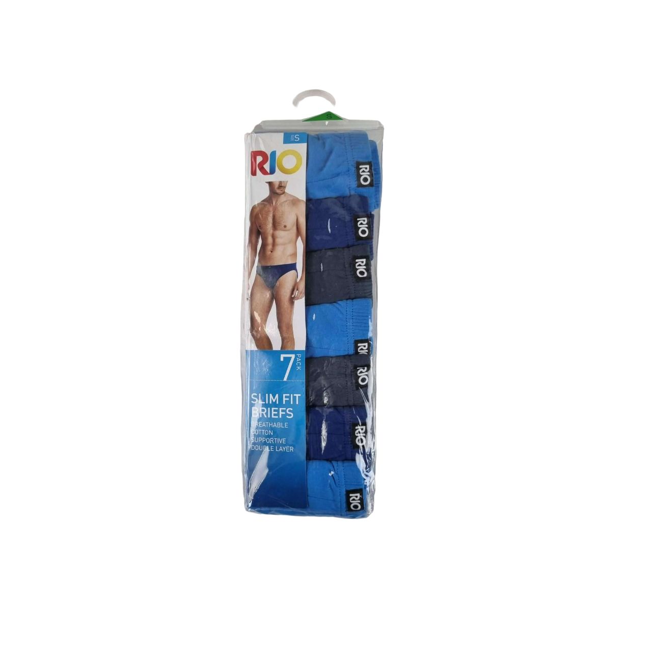 7 Pack Mens Rio Slim Fit Cotton Briefs Underwear Blue / Charcoal (60K)