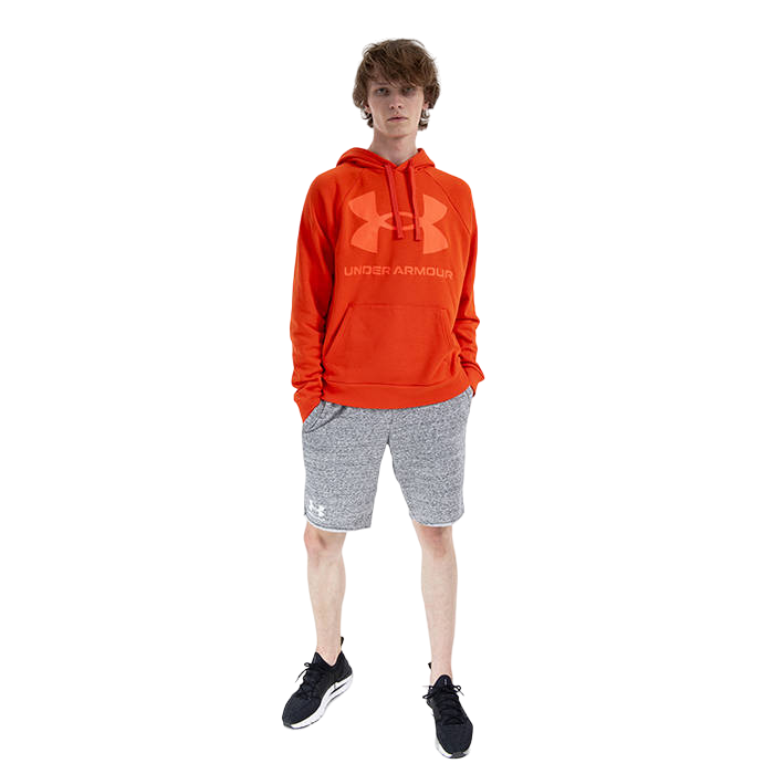 Under Armour Mens Rival Fleece Big Logo Hoodie Orange - Xl