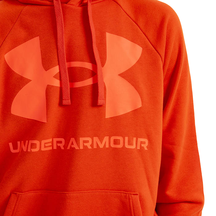 Under Armour Mens Rival Fleece Big Logo Hoodie Orange - Xl