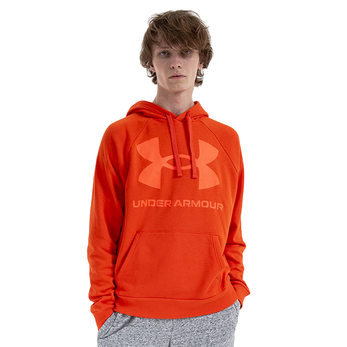 Under Armour Mens Rival Fleece Big Logo Hoodie Orange - Xl