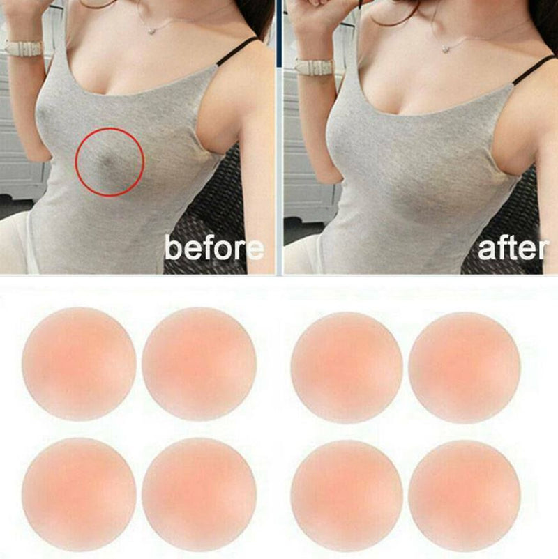 5 x Reusable Nipple Covers Round Stick On Silicone Nude Boob Cover