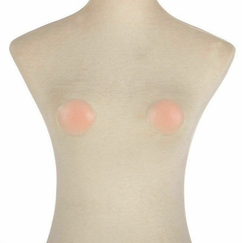 2 x Reusable Nipple Covers Round Stick On Silicone Nude Boob Cover