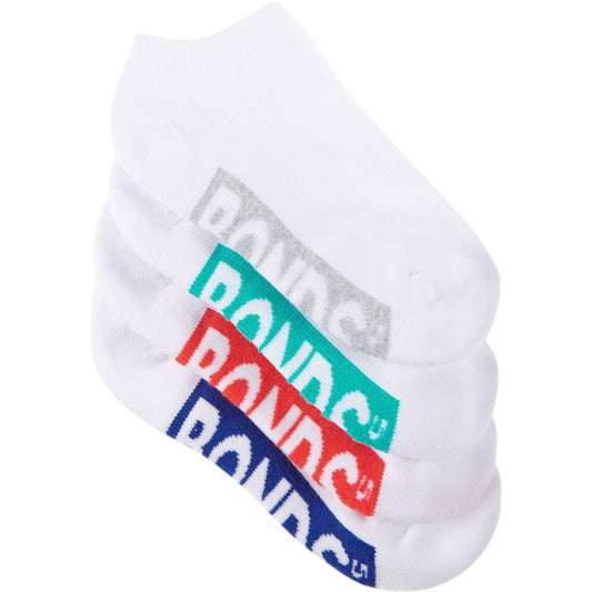 4 Pack Kids Boys Bonds Cushioned Low Cut Socks White