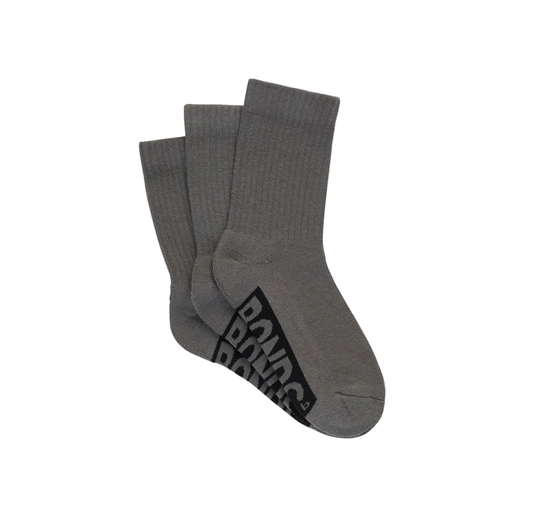 6 Pairs X Bonds Kids Logo Cushioned Crew Charcoal Socks