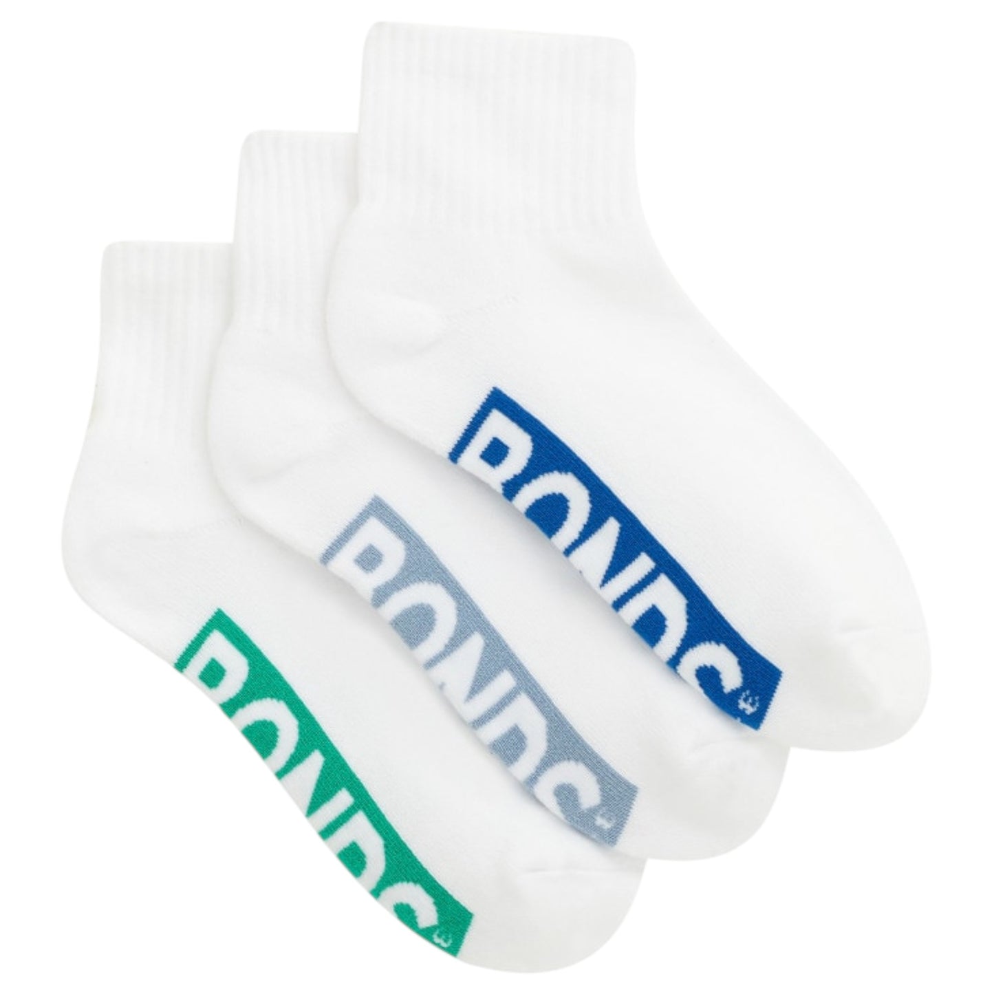 3 Pack Kids Bonds Logo Cushioned Low Cut White