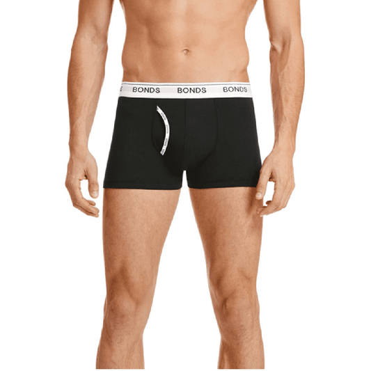 3 Pack Mens Bonds Guyfront Trunks Underwear Black